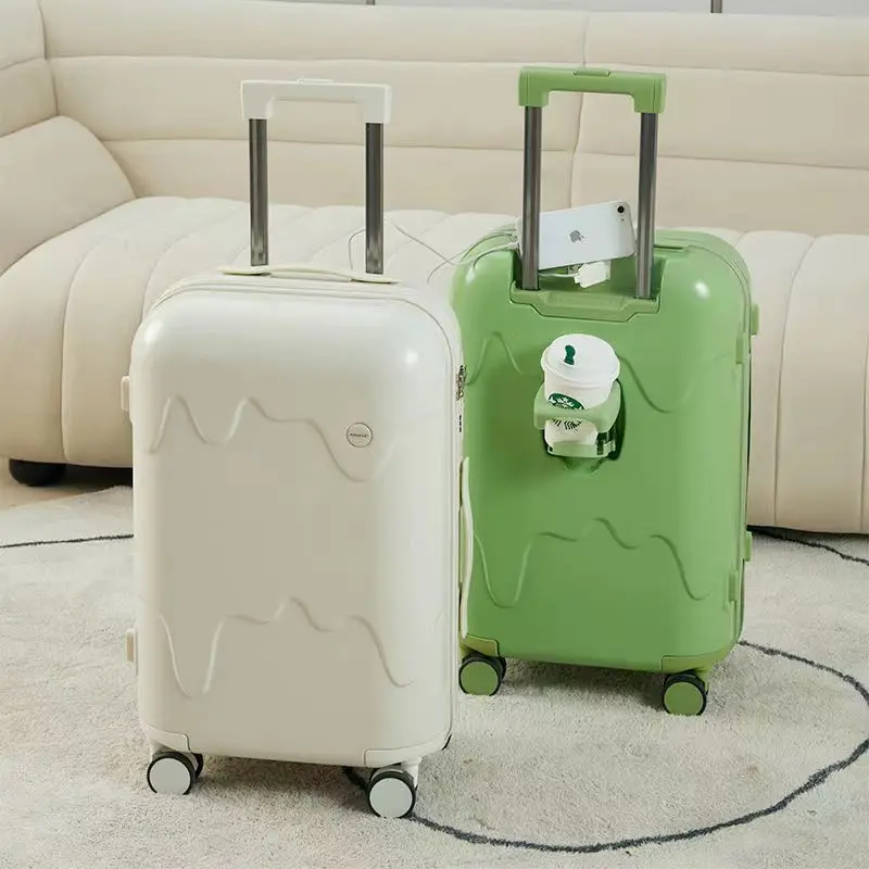 Travel luggage with USB charging port suitcase small boarding box carry
