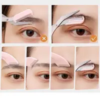 Professional 2Pcs Moon Shape Eyebrow Shaving Women's Macro Belt Protective Safety for Beginner Eyebrow Trimming Makeup Tools 2