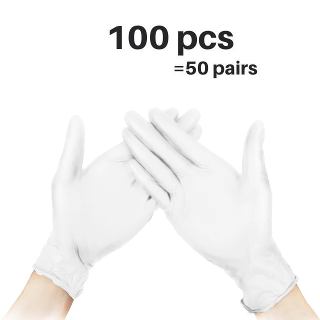 100pcs Gants en nitrile noir 7mil Cuisine Gants en latex synthétique  jetables pour gants de nettoyage de cuisine ménagers sans poudre