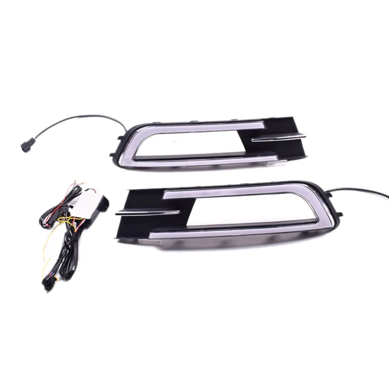 

Car 3 Colors DRL 12V LED Daytime Running Light Turn Signal Day Light Brake Light Lamp for Passat B8 2017 2018