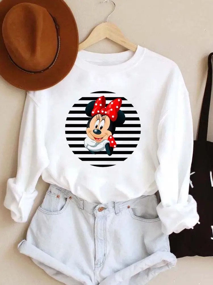 

Pullovers Holiday Graphic 90s Sweet Lovely Sute Sweatshirt Disney Fashion Mickey Mouse Print Women Casual Autumn Spring Female