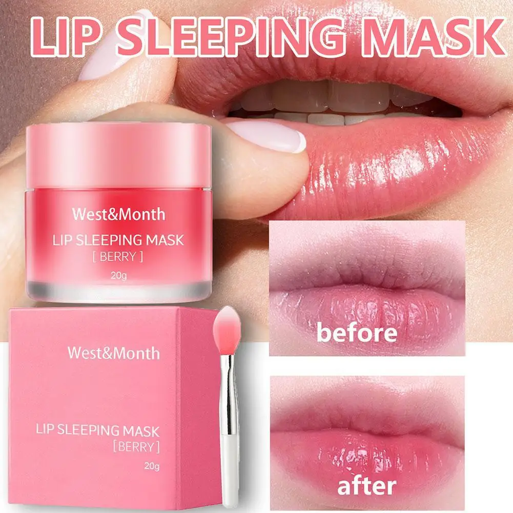 20g  Lip Mask Night Sleep Exfoliator Maintenance Lip Balm Moisturizing Bleach Cream Fade Lip Lines Nourishing Care Cosmetic
