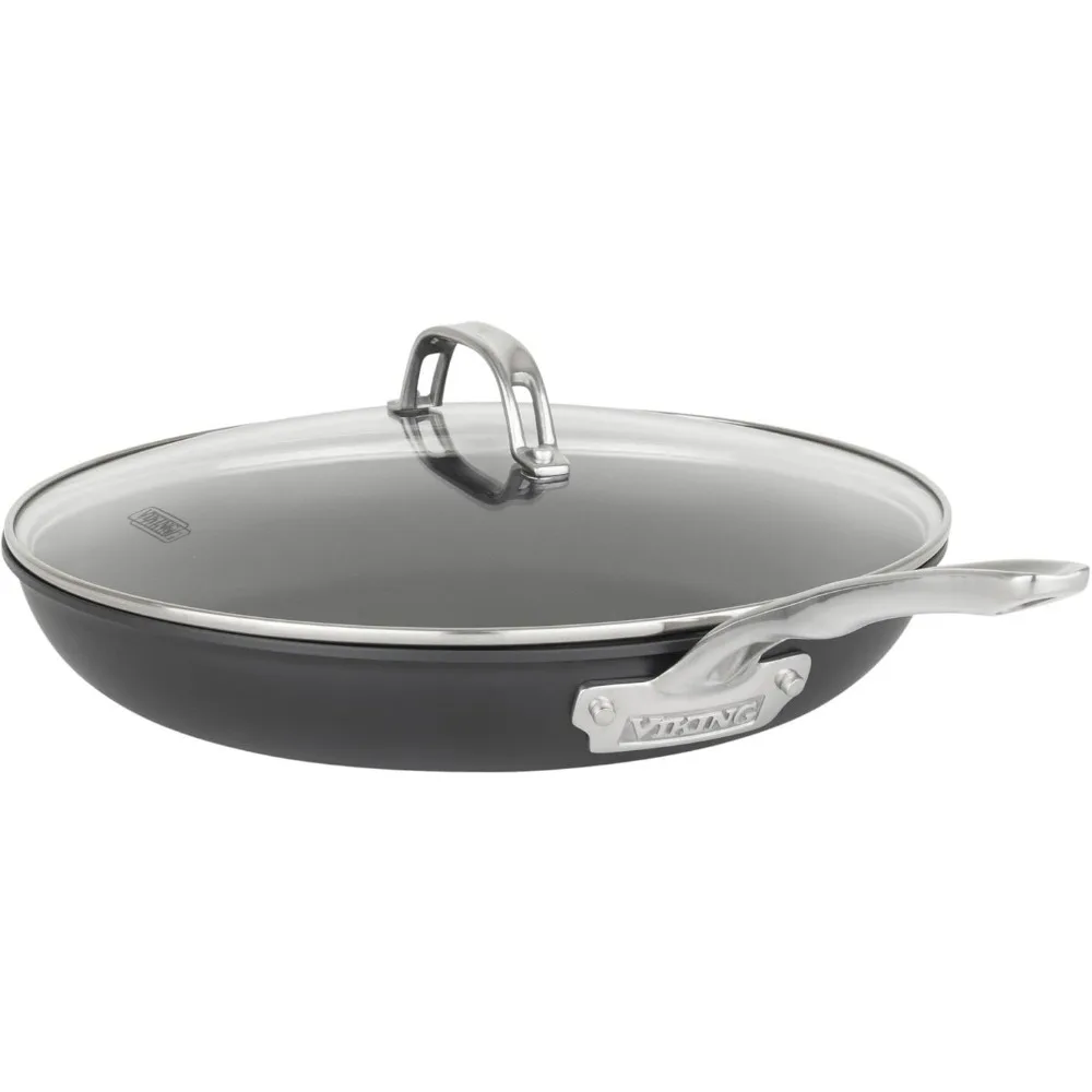 12pc Hard Anodized Nonstick Cookware Set w/Glass Lids (Set Includes: 10" Fry, 12" Fry w/Lid, 2 Qt Sauce w/Lid, 3 Qt Sauce w/Lid 5