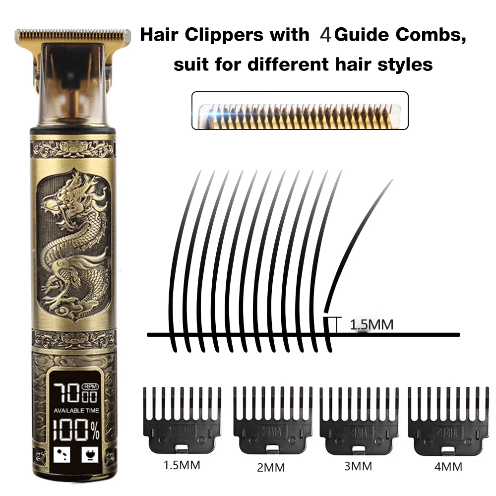 Hair Trimmer Barber Hair Clipper Cordless Hair Cutting Machine Beard Trimmer Shaving Machine Wireless Electric Razor Men Shaver 4