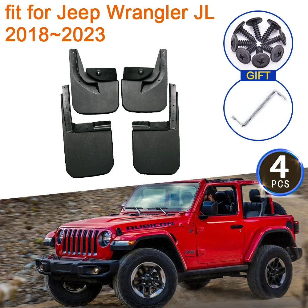 

4 шт., брызговики для Jeep Wrangler JL 2018 2019 2020 2021 2022 2023