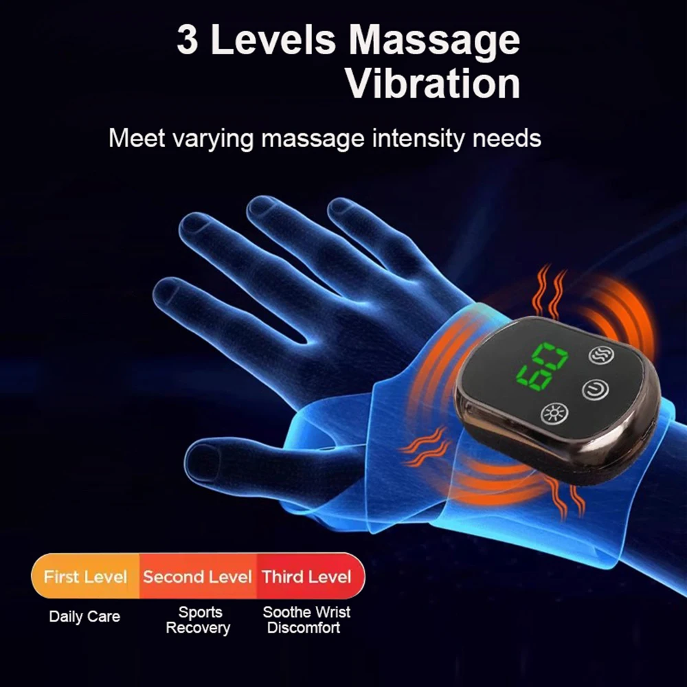 Upgrade Electric Wrist Brace with Adjustable Vibration Massage Ankle Guard Band Carpal Tunnel Hand Foot Protection Tool USB Plug