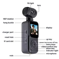 Action Camera Full HD 2K Video WiFi Pocket 180° Sports Camera Rotatable Direction Night Vision Function Bike Helmet Motorcycle - Image 5