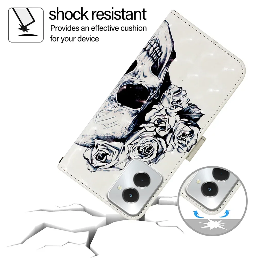 Cute Printed Pattern Flip Leather Wallet Phone Case Cover