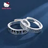 Hello Kitty Kulomi Silver Plated 925 Couple Ring Unisex Cute Cartoon Pattern Anime Character Adjustable Size for Girlfriend Gift 1