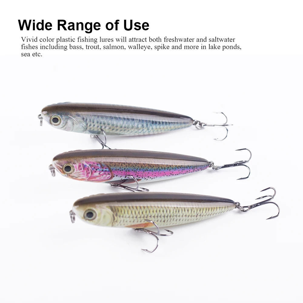 Hanlin Popper 9cm 12g Topwater Baits Walk The Dog Rattle Wobble Fishing  Lures Floating Hard Plastic Bass For Pike Pesca Tackle - AliExpress