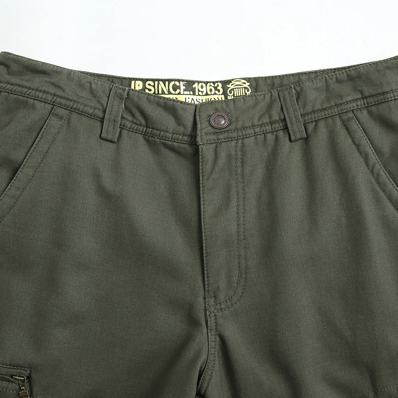 Straight Leg Cargo Man Pants Spring Multi-pockets Casual Trousers Autumn Green Cotton Pants Joggers Big Size 48