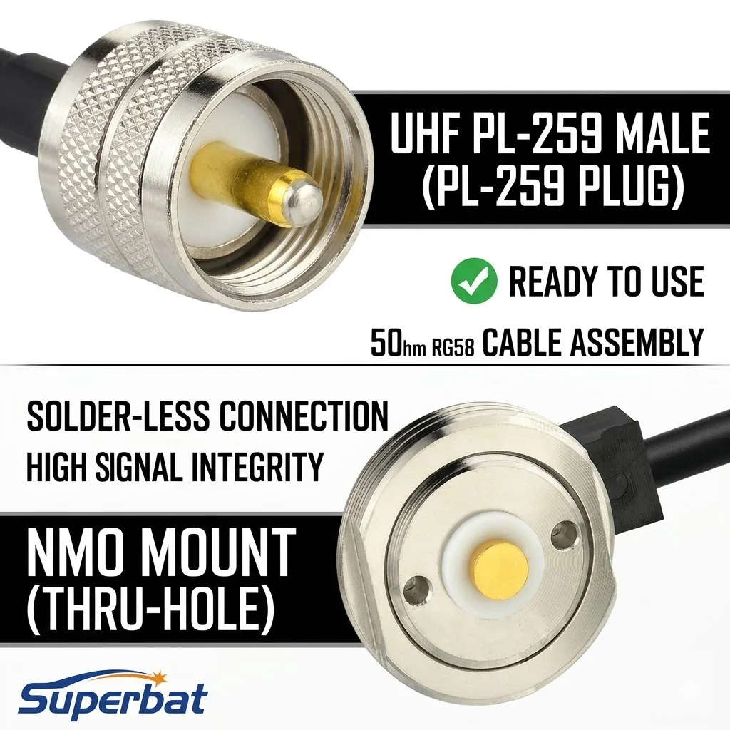 Vehicle Antenna NMO Mount with UHF PL259 Connector