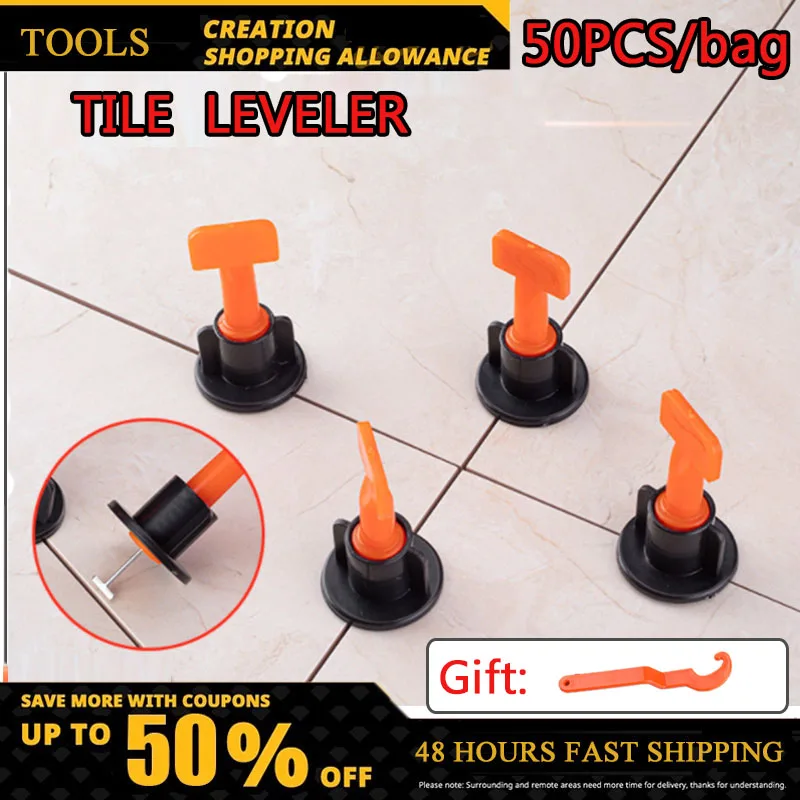 

50pcs/set Level Wedges Tile Spacers For Flooring Wall Tile Spacer Carrelage Tile Leveling System Leveler Locator Spacers Plier