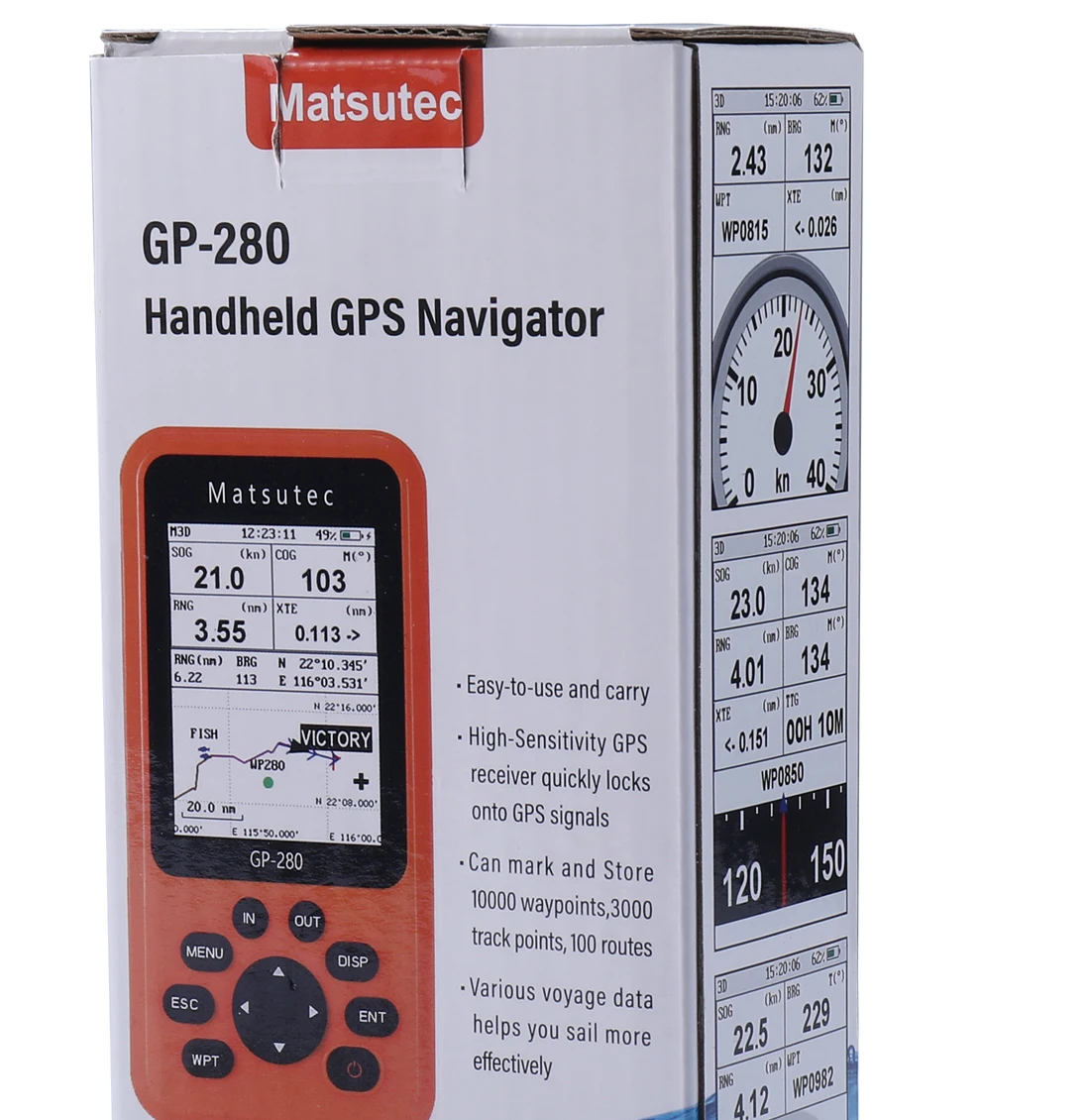 Matsutec GP-280 Handheld GPS Navigator Marine GPS Locator Handheld High-Sensitivity Receiver Various Voyage Screens marine gps navigator