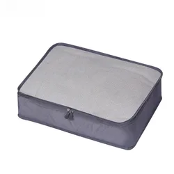 Set of Foldable Packing Cubes with Breathable Mesh Design - Travel Organizers, Lightweight & See - Through - 6pcs (Gray)