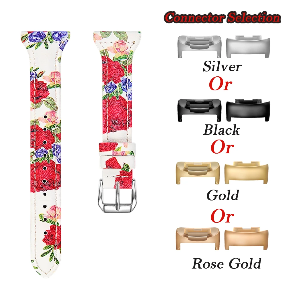 Leather Strap Fashion Casual Wristband with Metal Connector and Classic Buckle