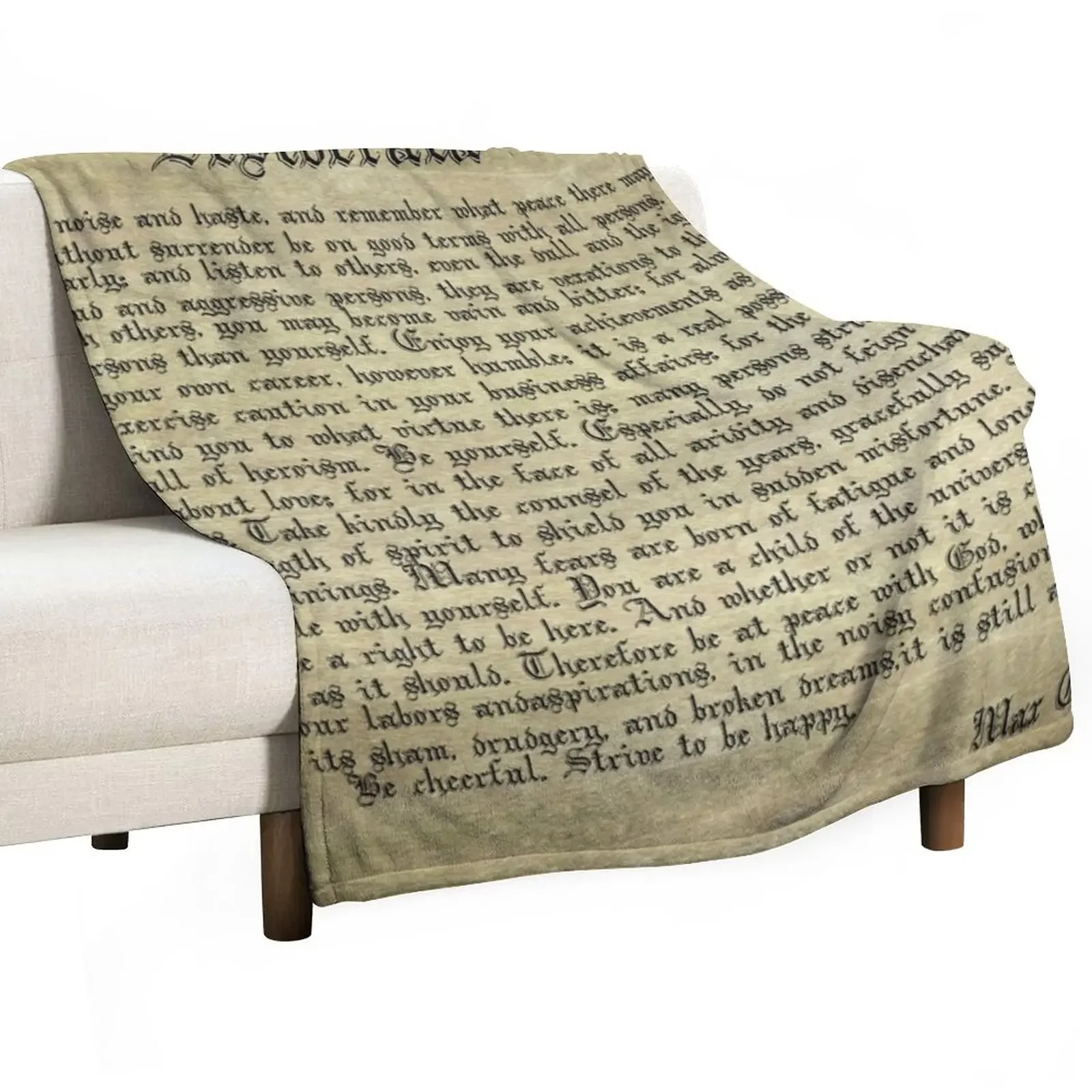 

Vintage Desiderata Throw Blanket Tourist Plaid Blankets