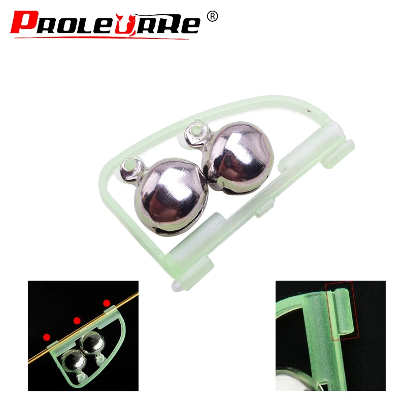 Fishing Tackle Fishing Tools Fishing Tool Fishing Bite Alarm 5pcs/Lot Luminous Light Twin Bells Clip On Night Fishing Tools Rod Bite Alarm Portable Fast Fishing Rod Pesca Tackle Accessories
