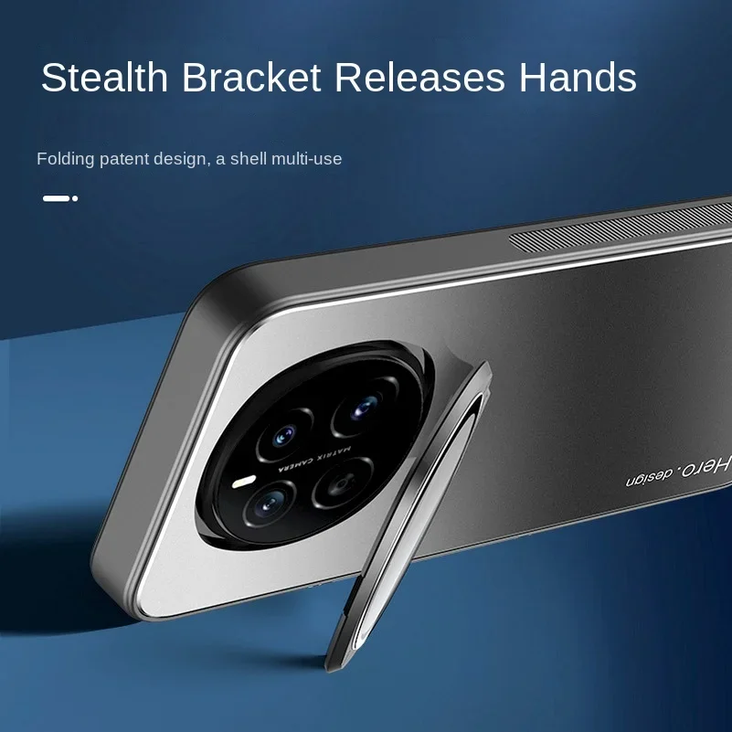 Enhanced Protective Matte Kickstand Case with Metal Camera Holder Cover