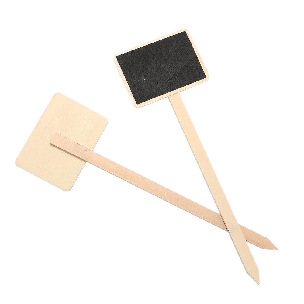 Classic Mini Retro Wooden Blackboard Price Tag Message Board Wordpad Chalkboard Garden Flower Wood Card Plug-in Sign Plaques