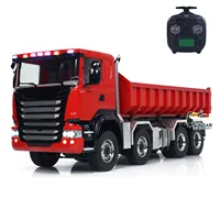 1/14 Hydraulic Full RC Dump Truck 8x8 Roll on off Dumper Tipper 3-speed Transmission Differential Lock Axles Light Sound Trucks 1