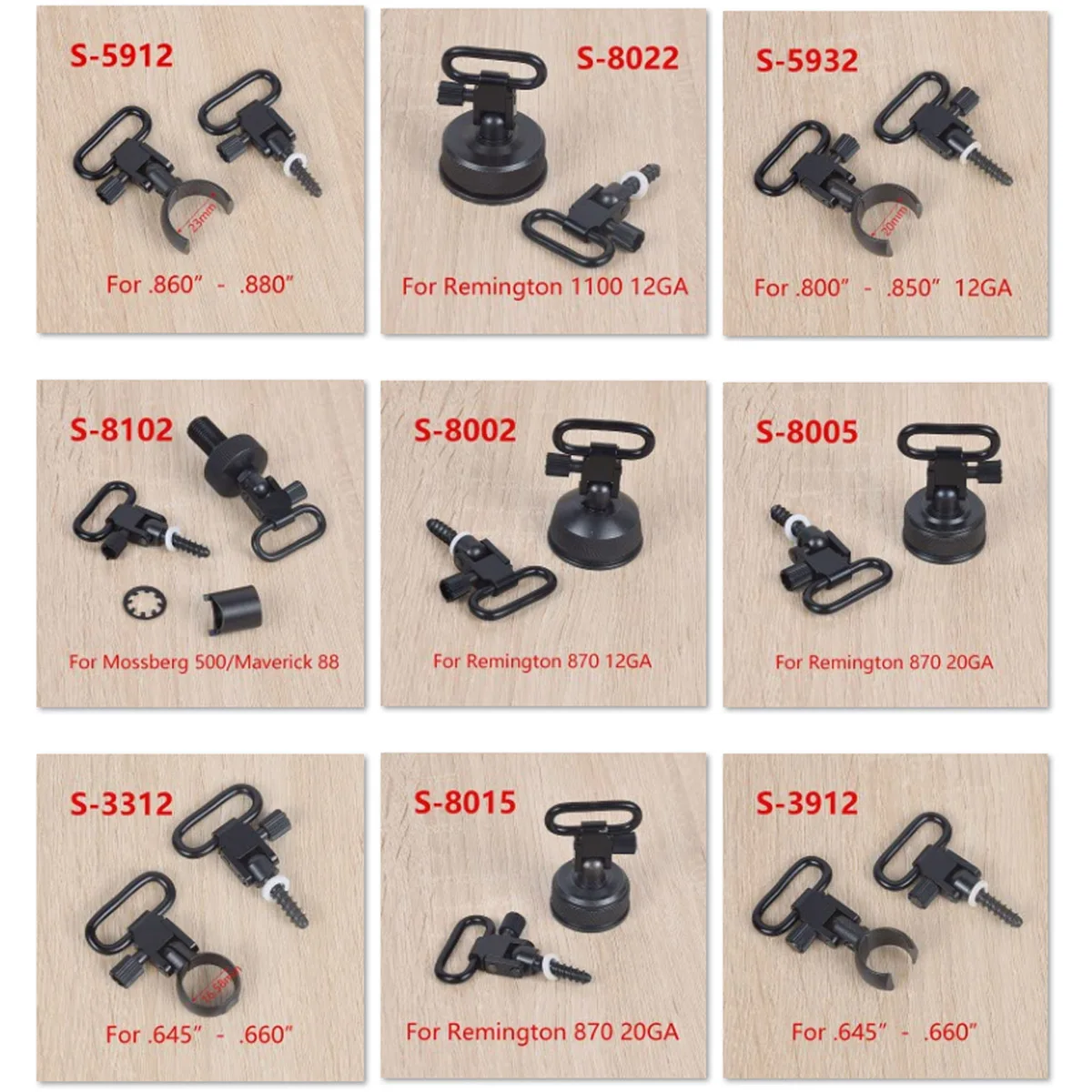 20GA 12GA Tactical QD Rifle Sling Swivels Mount Adapters Attachment Clips Hunting Metal Quick Detachable Shotgun Remington 870 sling swivel adapter sling swivel mount tactical sling adapter sling adapter sling attachment adapter