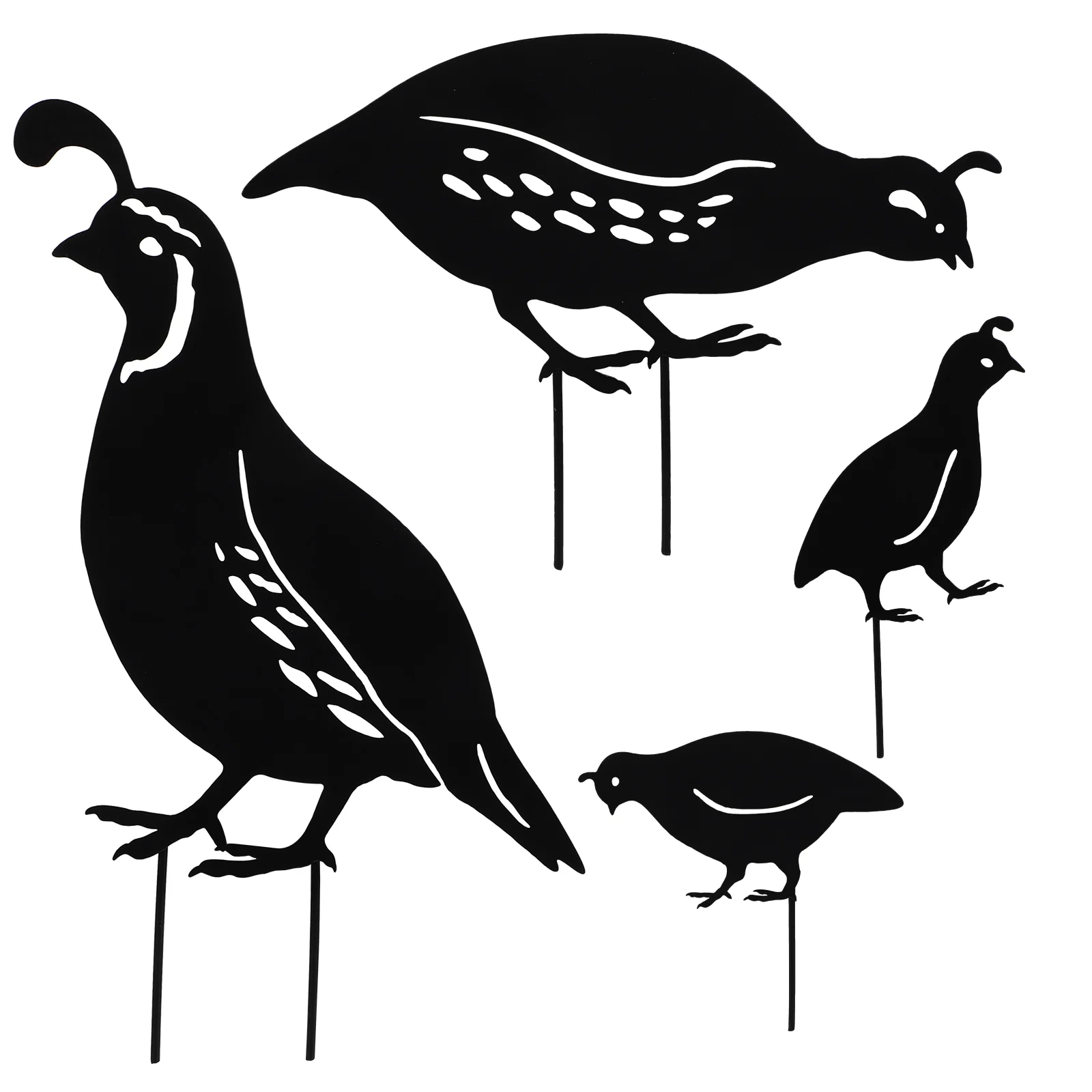 

Чугунная чугунная статуя в виде животного на колышке, уличные украшения, декор для семейного двора, черный металлический садовый силуэт, украшение для птицы, лужайки