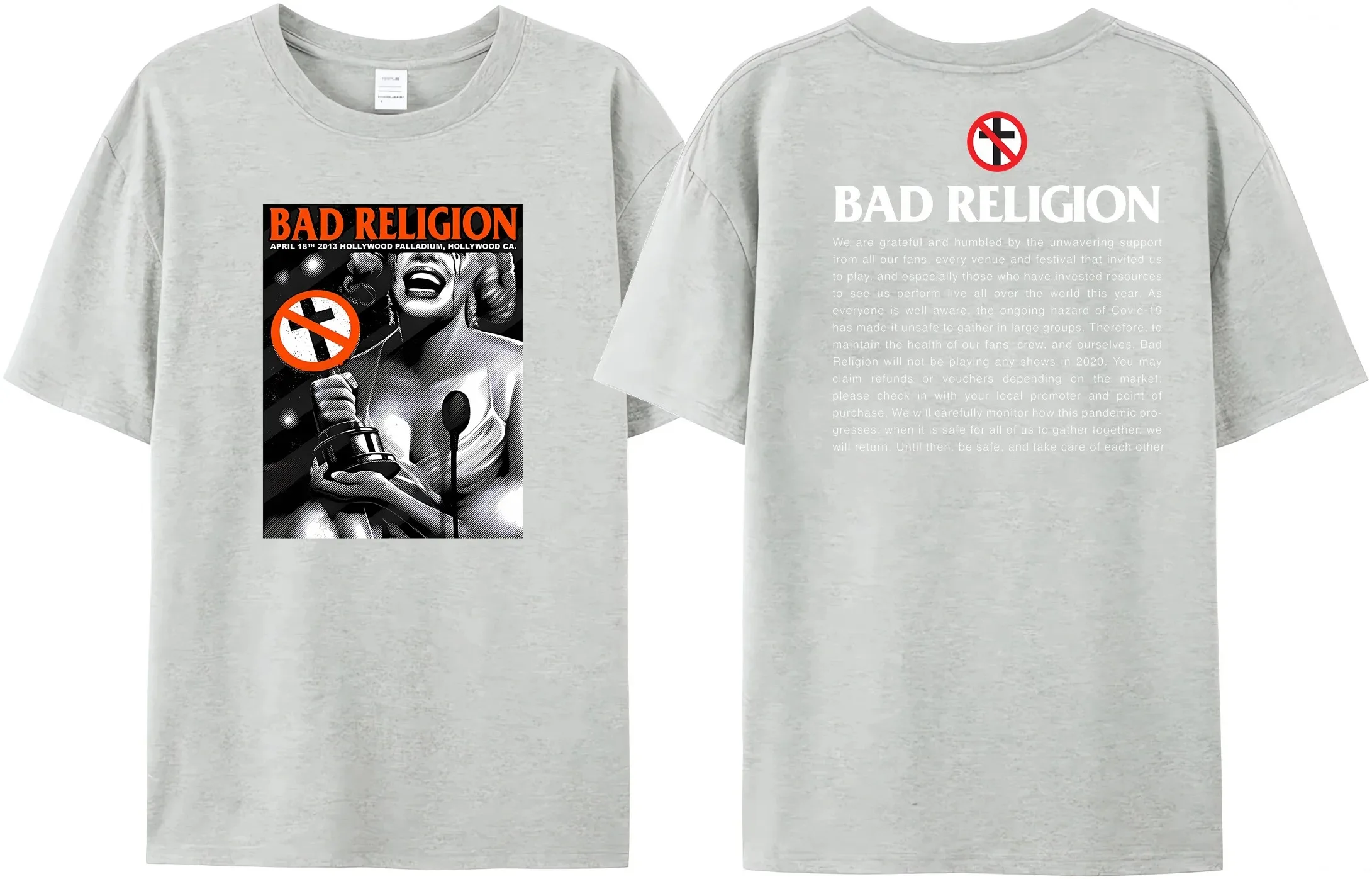 NEW Bad Religion T Shirt Men Women Summer Cotton Short Sleeve Bad Nun Reversible Print Streetwear Fashion Tee