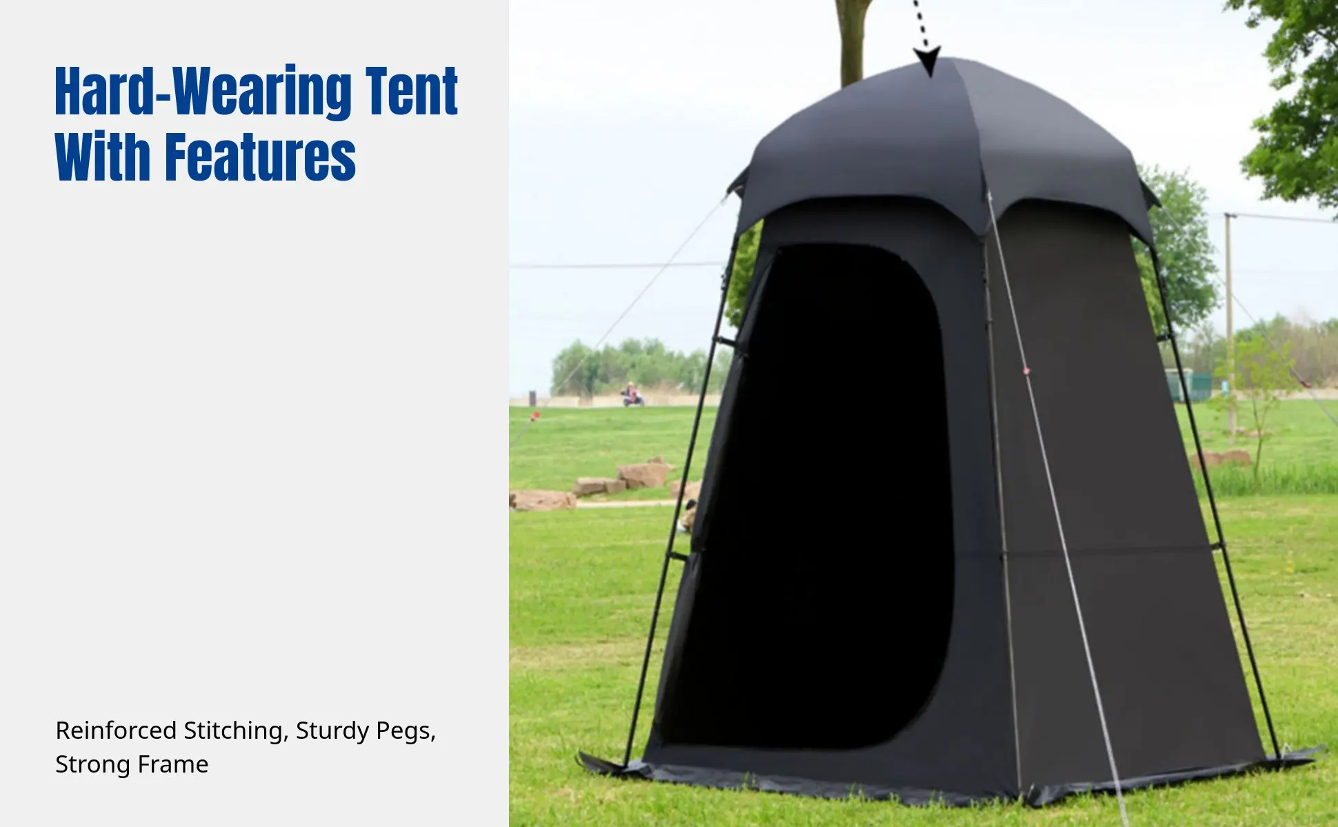 Outdoor Full Light-Blocking Privacy Changing Tent, Waterproof Shower Shelter, Portable Toilet, Multi-Use