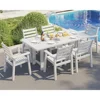 7-Piece HDPE Outdoor Dining Table Set with 6 Chairs,71 1