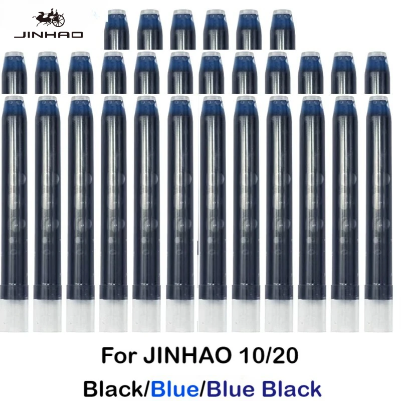 240/6 PCS JINHAO 20 10 프레스 만년필 잉크 리필 카트리지 블랙/블루 A1 A2 JINHAO 20 학교 사무용품 문구