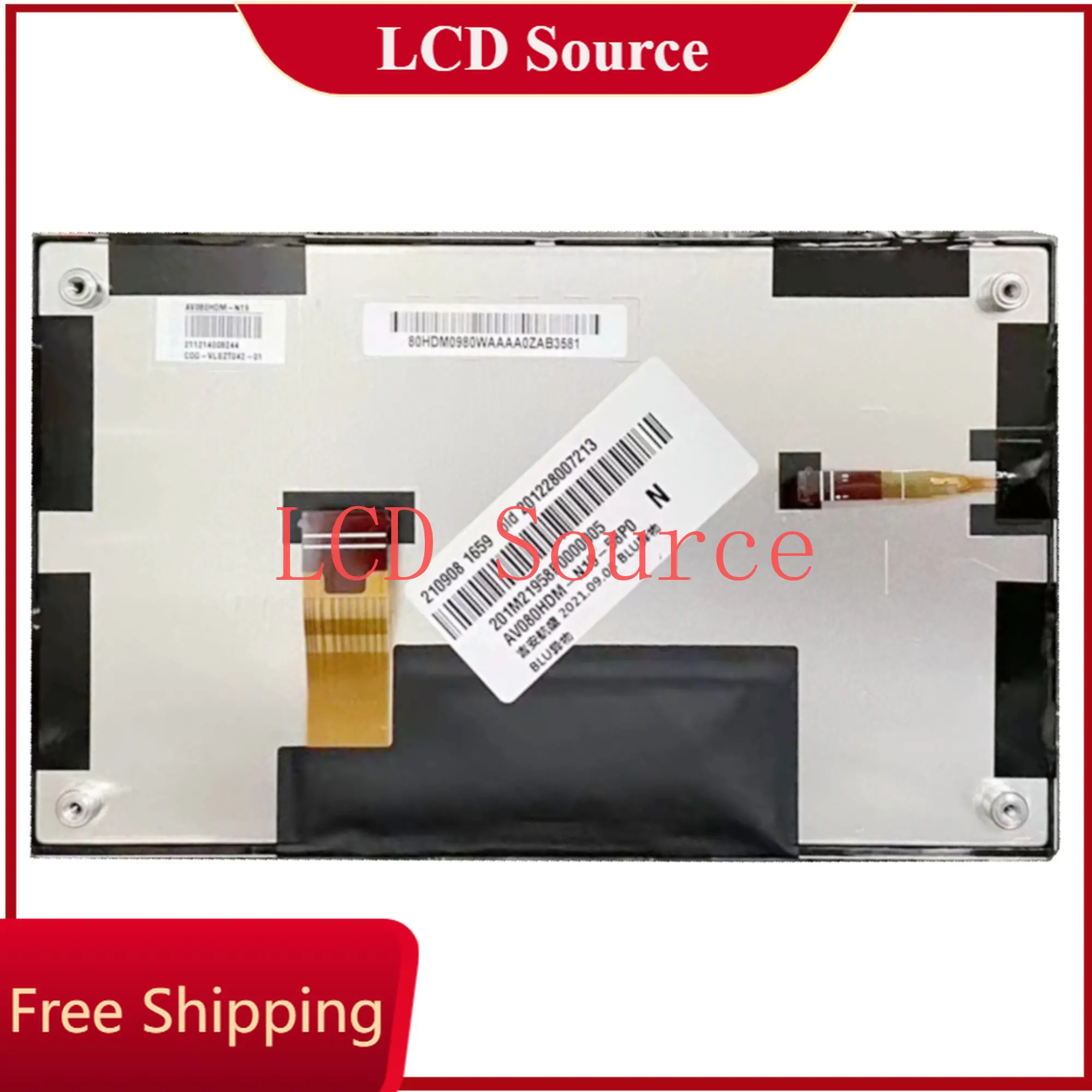 

AV080HDM-N19 8 Inch Module 30 Pins 1280x720 Original Display Contrast 900 : 1 Monitor Panel LCD Screen