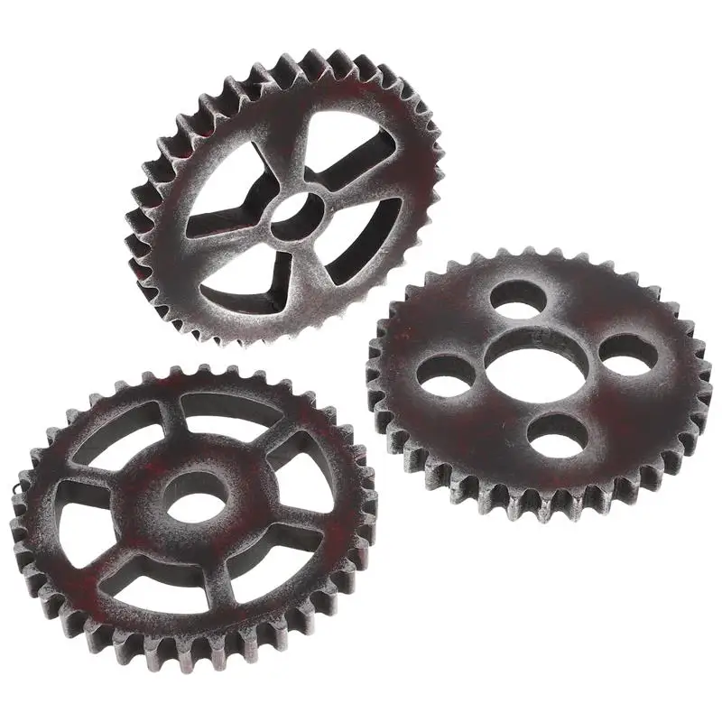 

3Pcs Wood Gear Wall Decors Creative Wall Hanging Gear Decorations Gear Wall Art Decors Retro Gear Pendants for Living Room