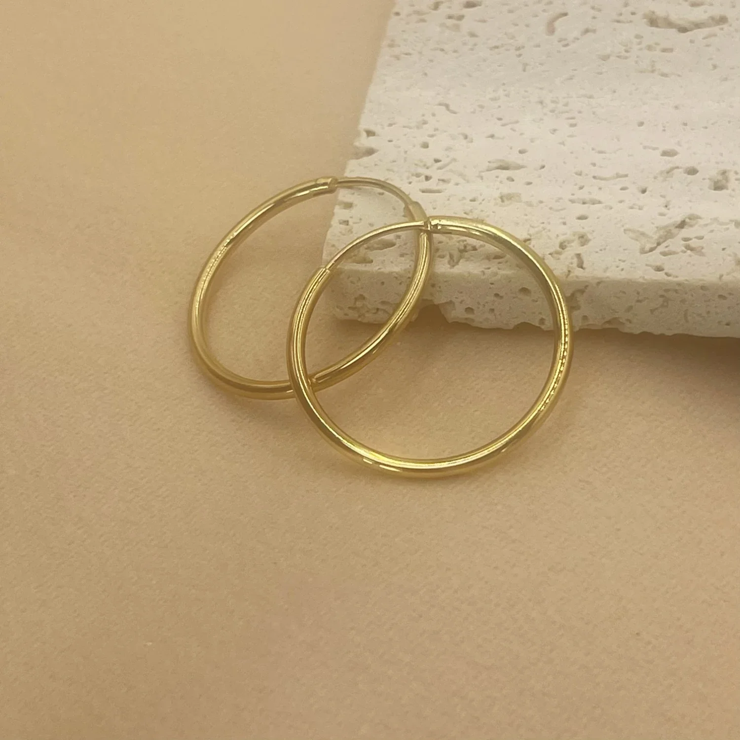 Stainless Steel 12-70mm Mariasz Minimalist Big Circle Hoop Earrings for Women Trendy Gold Color Metal Round Earring Jewelry 6