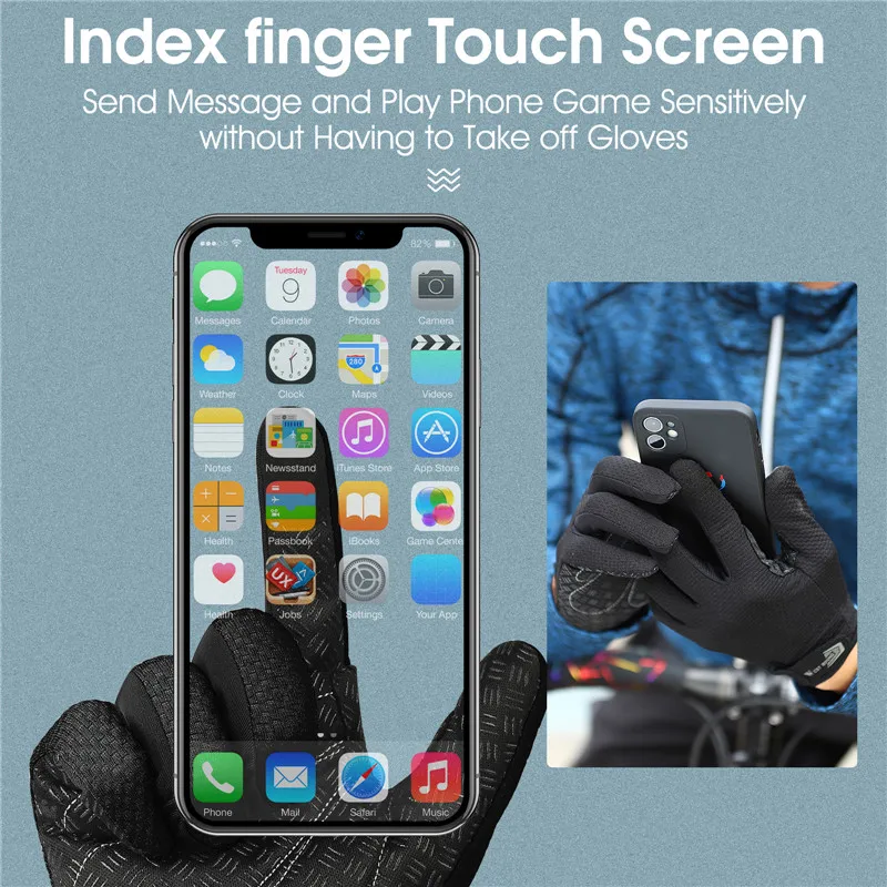 WEST BIKING Summer Cycling Gloves  MTB Full Finger Bike Gloves Touch Screen Non-Slip Silicone Palm Rest Driving Riding Gloves 4
