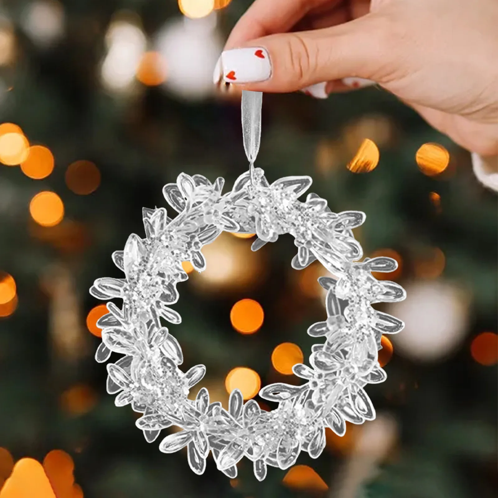 Christmas Decorations Charm Crystal Ornaments Snowflake Hanging Ornaments Dance Decorative Xmas Tree Stained Glass Cat 5