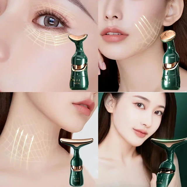 3 In 1 Facial Lifting Device Neck Facial Eye Massage Face Slimmer EMS Beauty Skin Tightening Wrinkle Anti Aging Face Massager 3