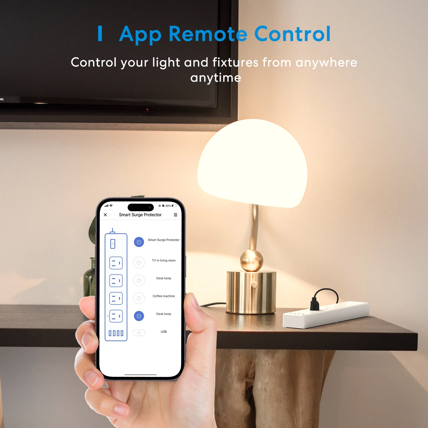 Meross-Multiprise WiFi intelligente, protection contre les surtensions, extension de prise US et UK avec 4 prises AC, 4 ports USB, prise en charge HomeKit, Alexa et Google