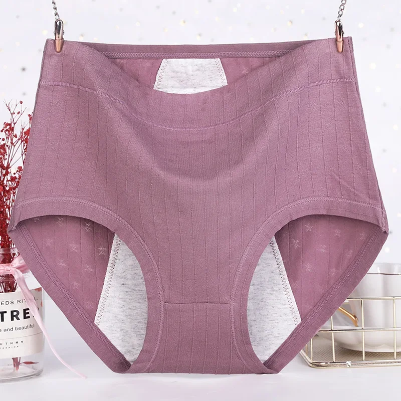 Menstrual Underpants Large Size Cotton Panties for Menstruation High Waist Leak Proof Physiological Period Pants XL-6XL Briefs menstrual panties mid waist leak proof underwear for women cotton underpants for periods large size seamless panties for women