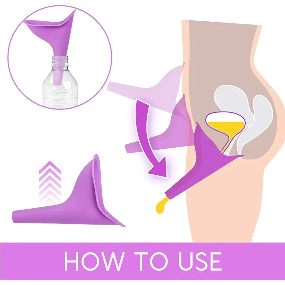 Soft Silicone Female Urinal Outdoor Travel Camping Women Girl Urinal For women Stand Up & Pee Lady Girl  Mobile Toilet