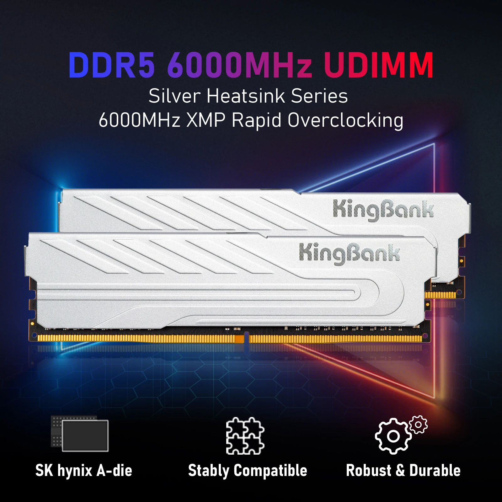 KingBank DDR5 ヒートシンク RAM メモリ DDR5 RAM PC 16 ギガバイト