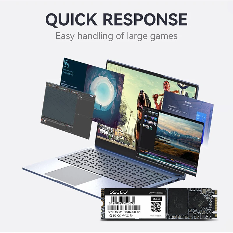 OSCOO ǻ ǰ Ʈ PC  ָ Ʈ ̺, M.2 SATA 3 SSD ϵ ũ ̺, NGFF 2242, 256GB, 512GB, 1TB