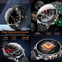 5G/4G Smart Watch Mens 1.95 inch AMOLED 8GB+128GB RAM HD 500W Camera WatchSmart GPS WIFI Google APP Download Smartwatch 1100 mAh 2