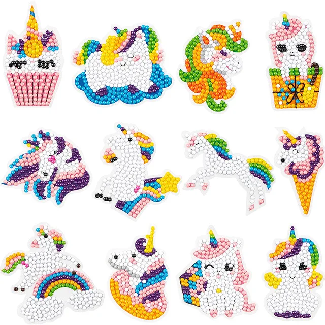 Diamond Painting Kits for Kids 12 Pcs Princess and Their Buddy Gen Art  Sticker for Kids Ages 6-8 8-12 Contains Unicorn, Mermaid - AliExpress