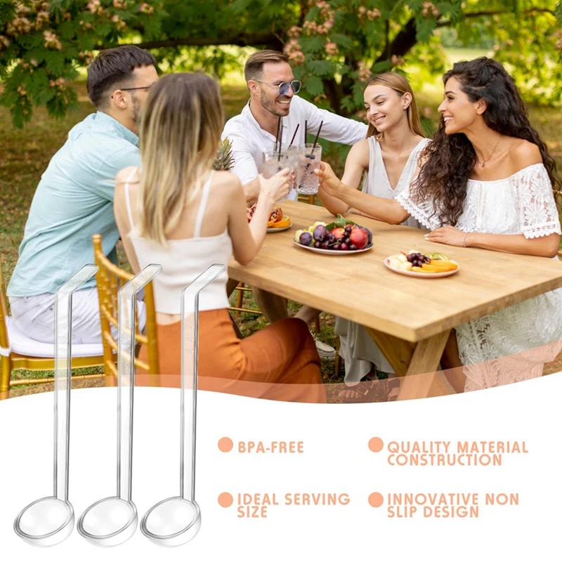 10 Pieces 1.2Oz Small Ladle Clear Plastic Ladle For Serving Dressings Punch Bowl Salsa Sauce Toppings