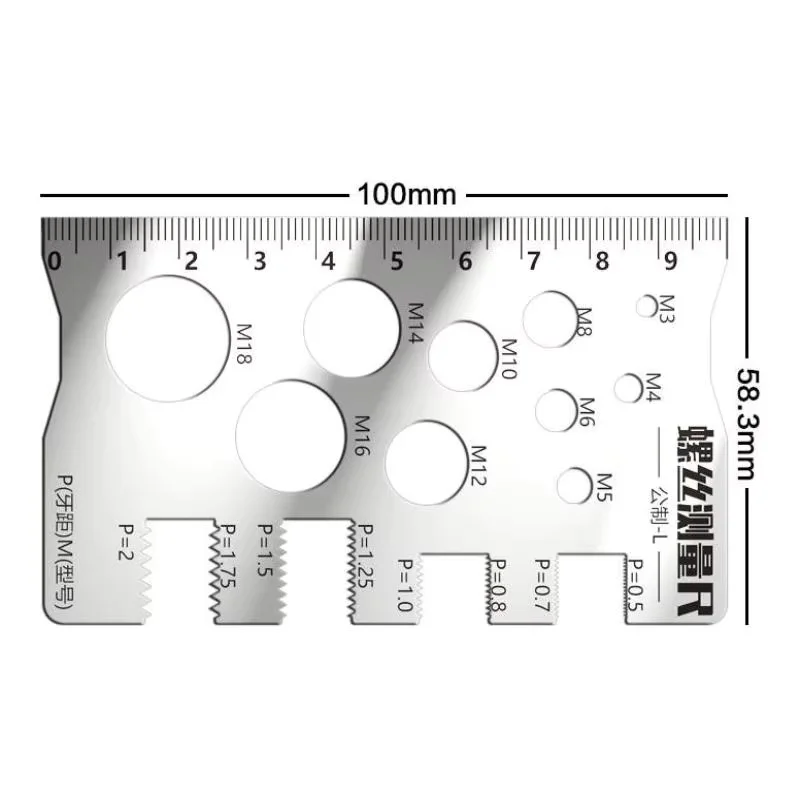 새로운 나사산 피치 게이지 눈금자 측정 도구 볼트 너트 미터법 가공 나사산 나사 절삭 게이지 각도 모델 측정기