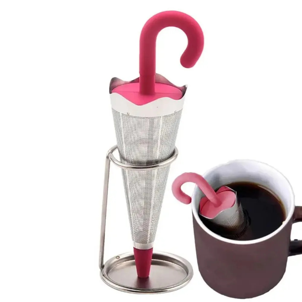 1PC Cute Umbrella Tea Infuser-Stainless Steel Loose Leaf Tea Strainer Handy Kitchen Accessories for Lovers Easy to Use&Clean