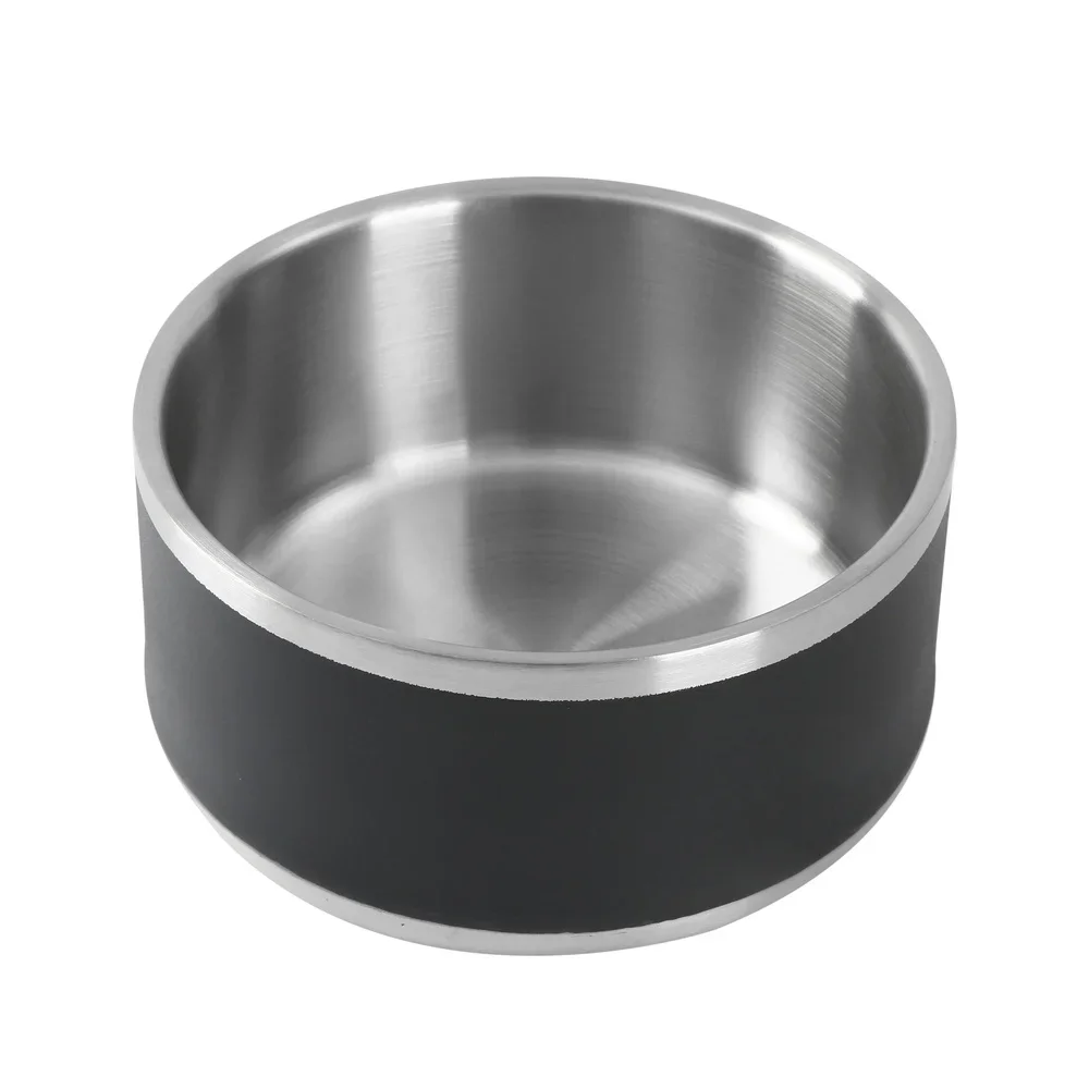 Stainless Steel Double Wall Dog Feeding Bowl Non Skid 2