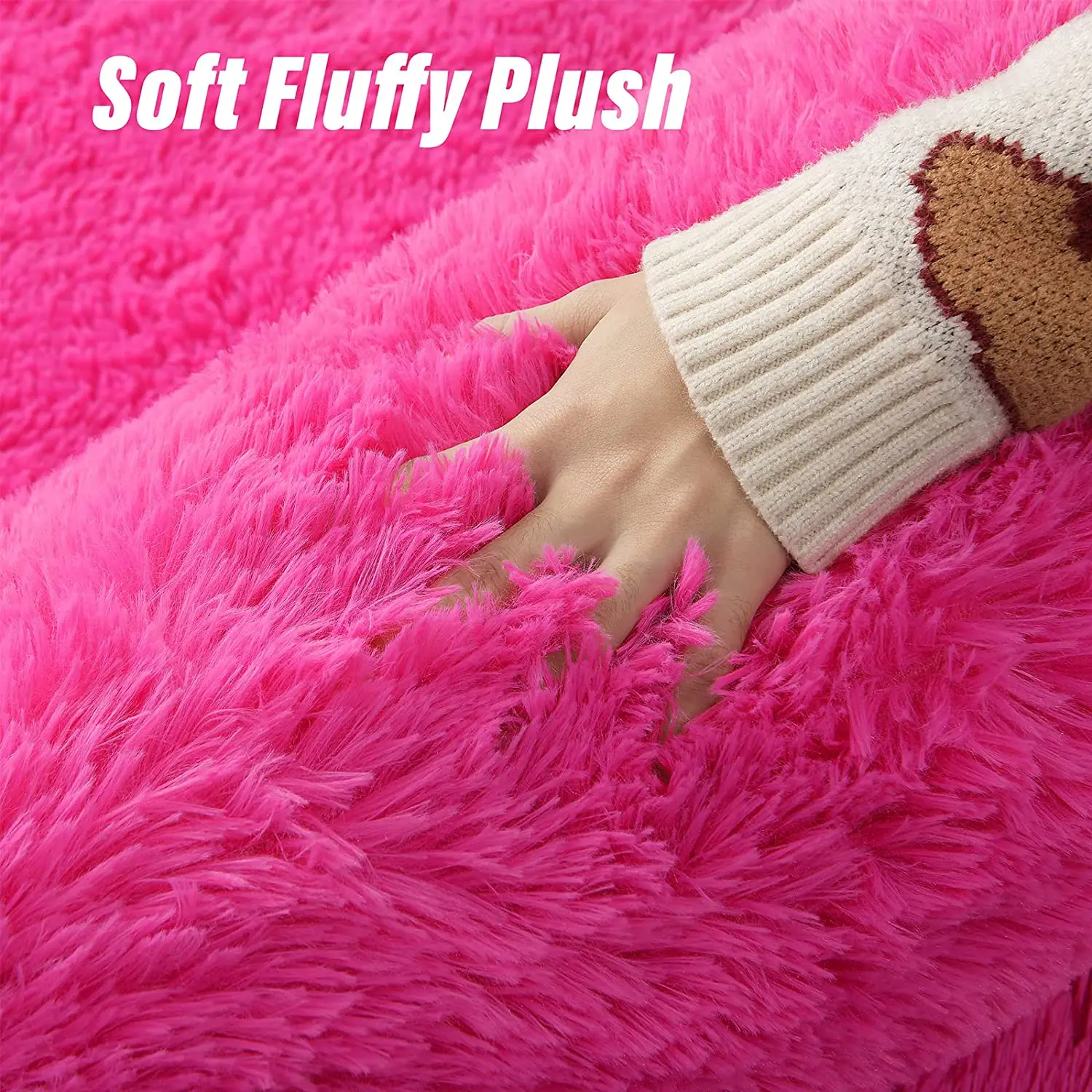 Fluffy Shag dywan do sypialni Hot Pink dywaniki do salonu Fuzzy pluszowy dywan w akademiku Furry dywan do wnętrz nowoczesne miękkie Home Decor