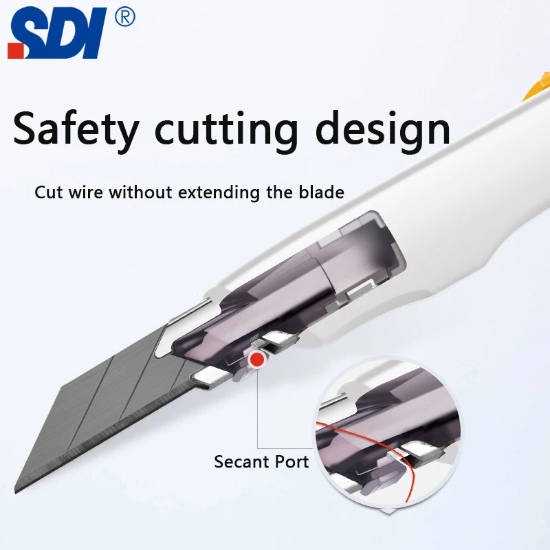 Utility Knife Pocket Utility Knife 9mm Anti Shaking 30&deg; Sharp Angle AutoLock Box Cutter Secant Cutting Arts and Crafts Office Gadget
